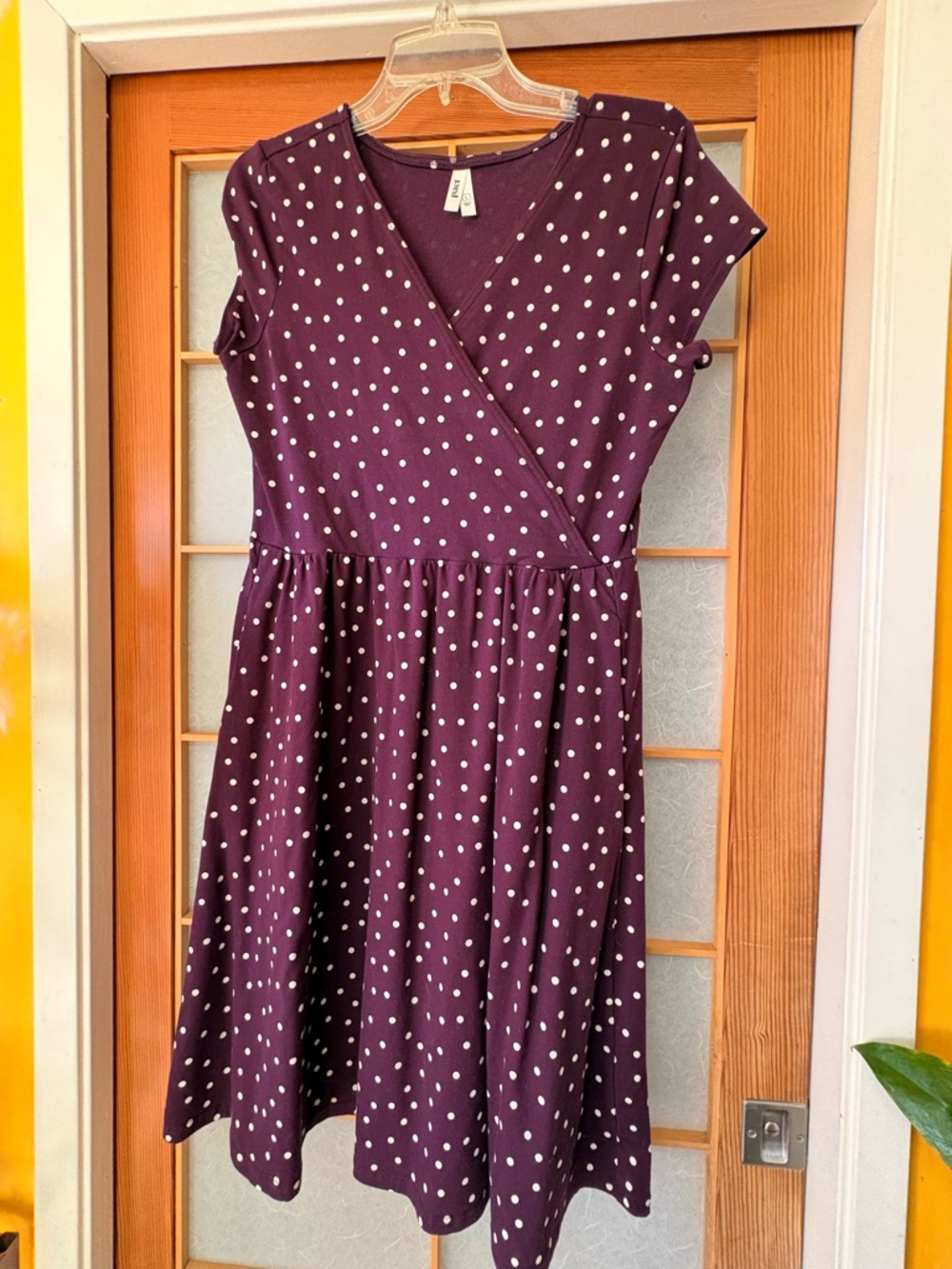 Pact Purple Polka Dot Midi Dress